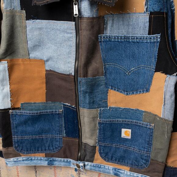 Upcycled patchwork carhartt chore jacket - Picture 3 of 7